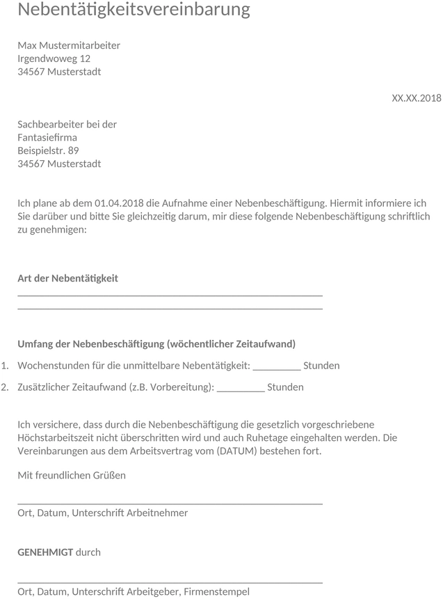 nebentaetigkeit-vereinbarung-muster-genehmigung