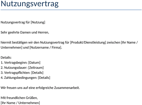 nutzungsvertrag-vorlage