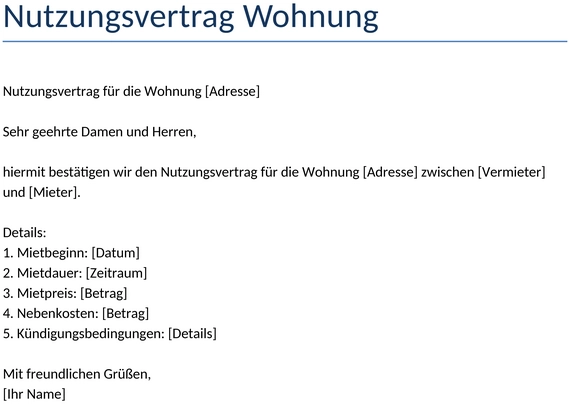 nutzungsvertrag-wohnung