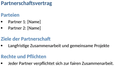 partnerschaftsvertrag