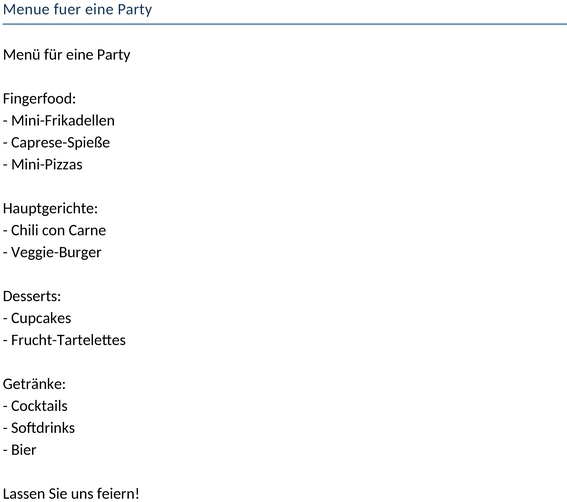 party-menue-vorlage