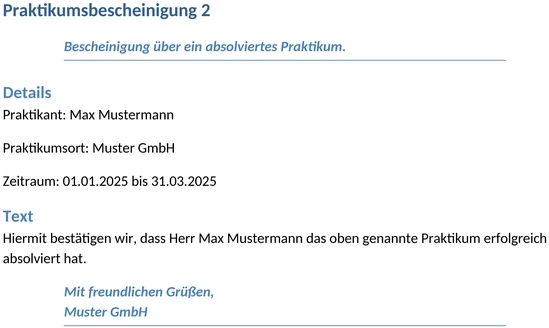 praktikumsbescheinigung
