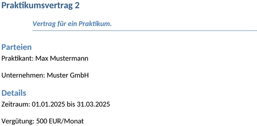 praktikumsvertrag