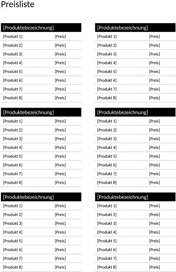 preisliste-geschaeftsvorlage