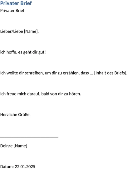 privater-brief-vorlage