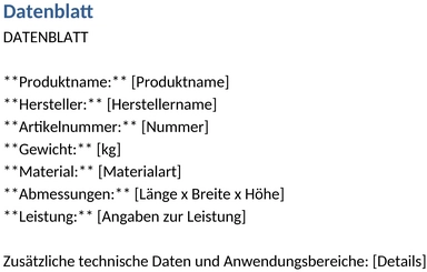 produktdatenblatt