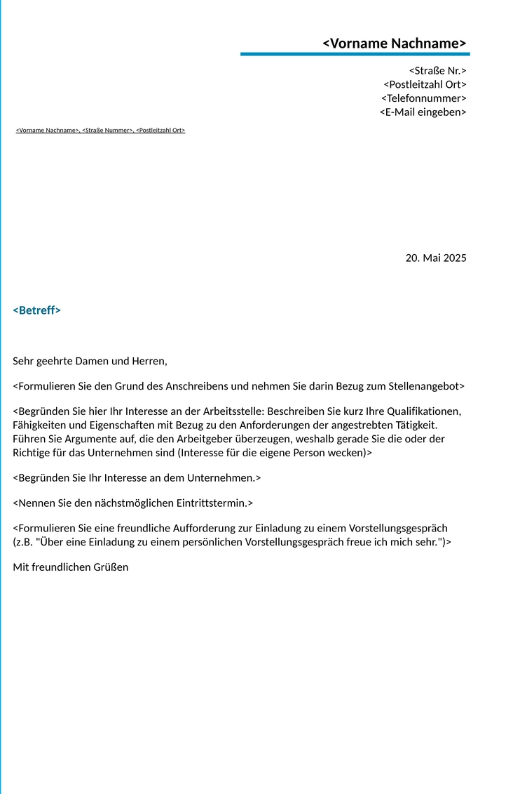 professionelle-bewerbungsvorlage