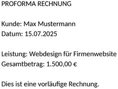 proforma-rechnung