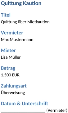 quittung-kaution