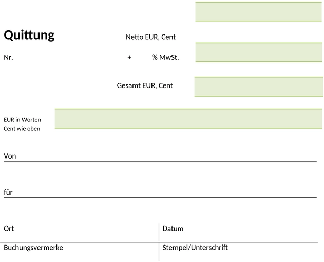 quittungsvordruck