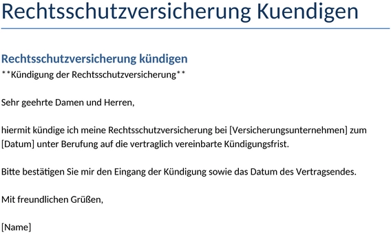 rechtsschutzversicherung-kuendigung