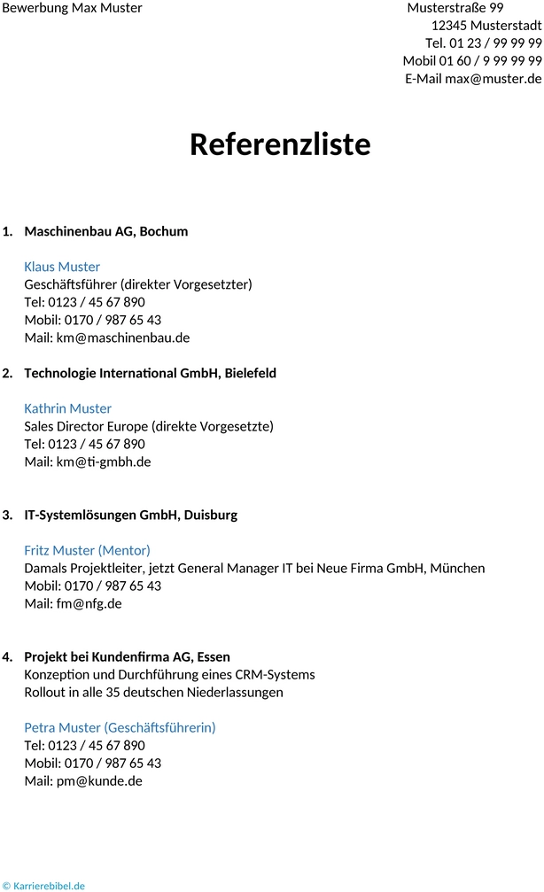 referenzliste-bewerbung-vorlage