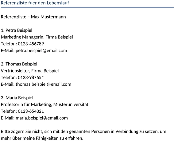 referenzliste-lebenslauf