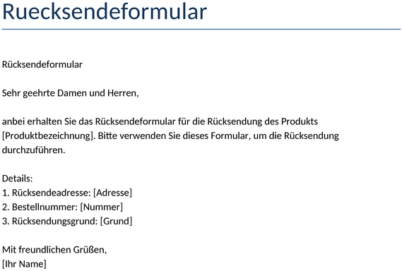 ruecksendeformular