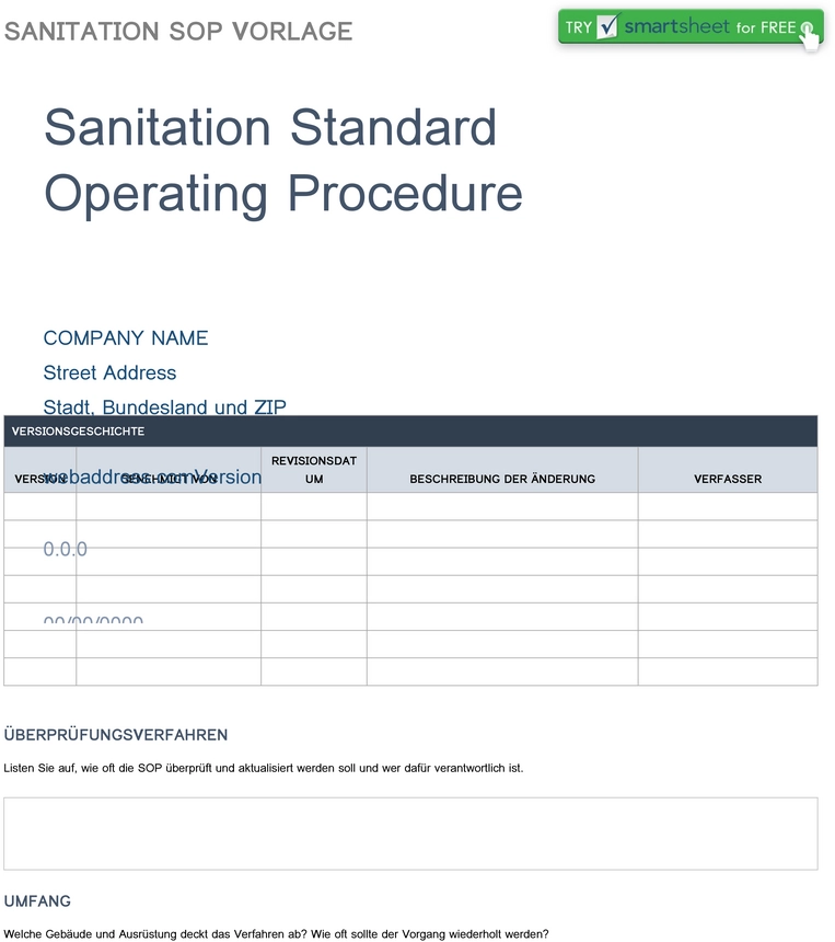 sanitation-standard-operating-procedure-vorlage