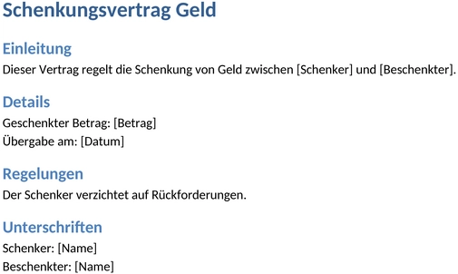 schenkungsvertrag-geldbetrag