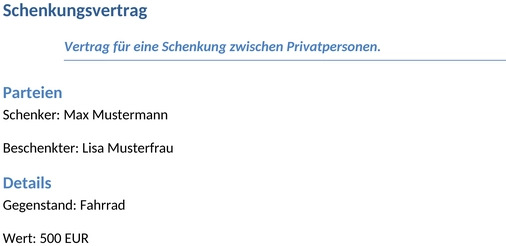 schenkungsvertrag