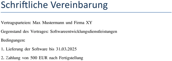schriftliche-vereinbarung-softwareentwicklungsdienstleistungen