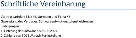 schriftliche-vereinbarung