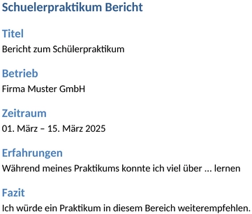 schuelerpraktikumsbericht