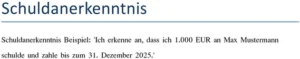 schuldanerkenntnis-vorlage-rechtliche-absicherung-finanzverpflichtungen