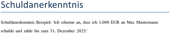 schuldanerkenntnis-vorlage-rechtliche-absicherung-finanzverpflichtungen
