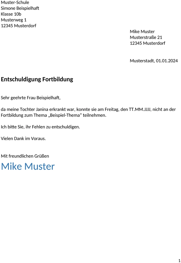 schulentschuldigung-fortbildung-muster