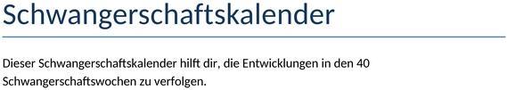 schwangerschaftskalender