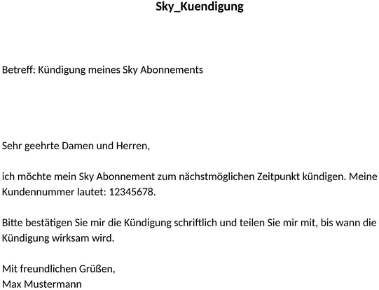 sky-kuendigung