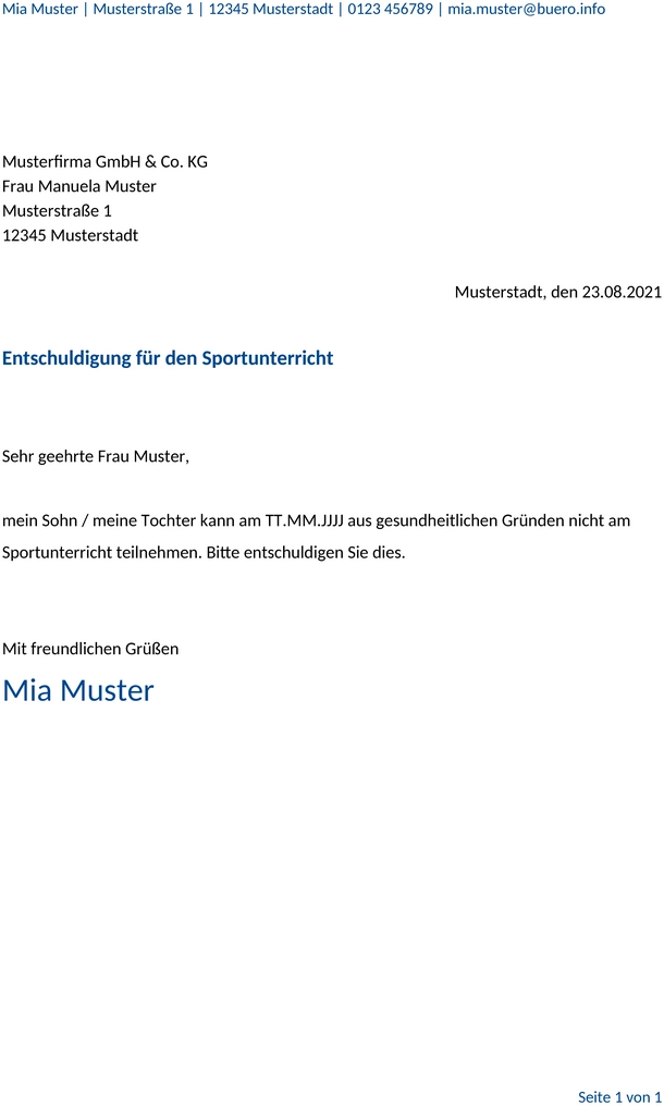 sport-entschuldigung-vorlage