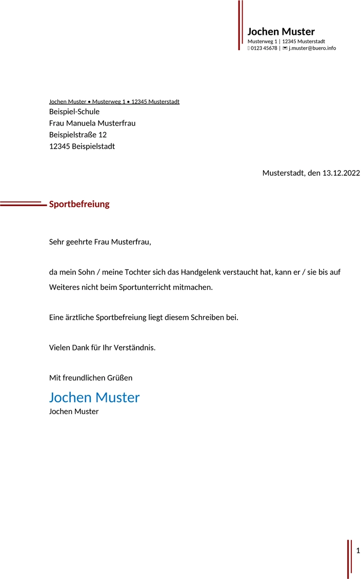 sportbefreiung-muster