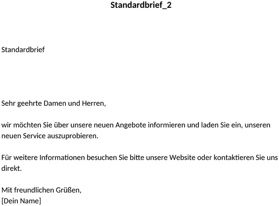 standardbrief-vorlage