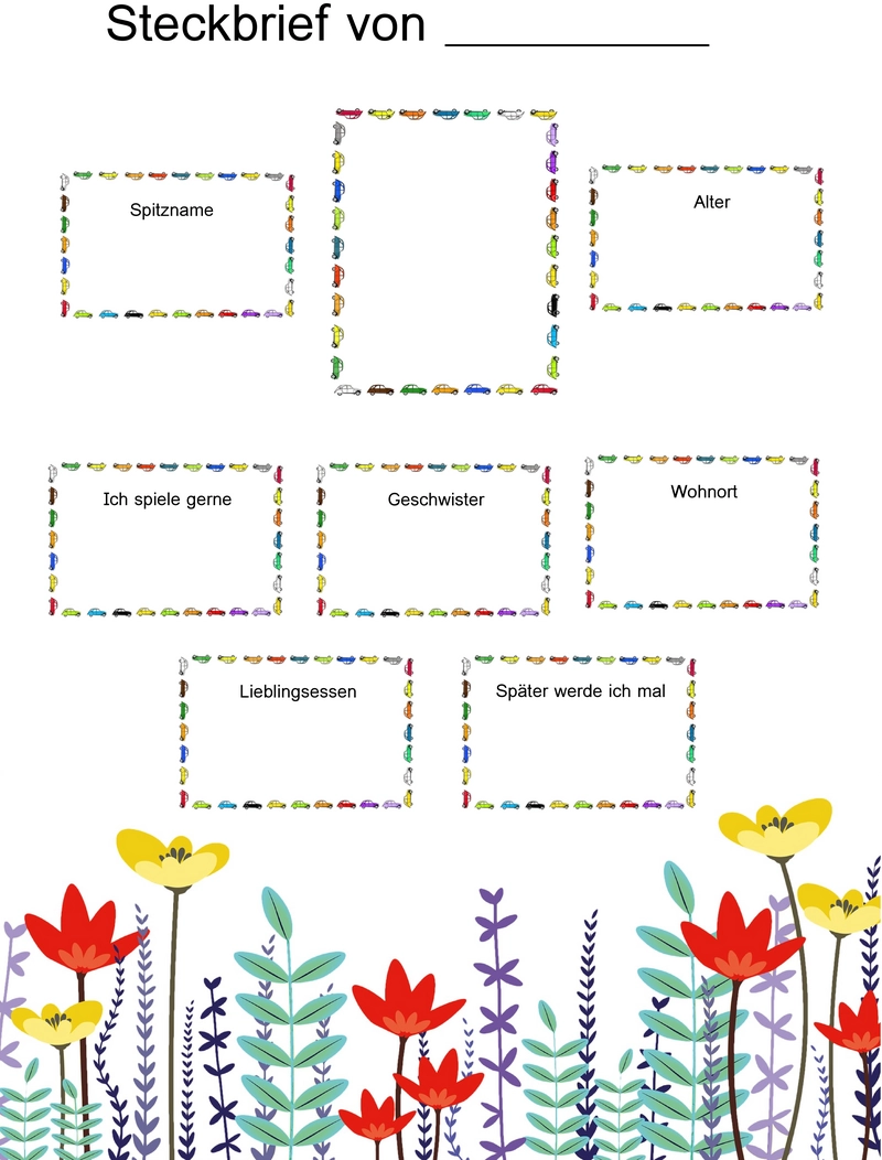 Word Vorlage Steckbrief F r Kinder Und Jugendliche Wordvorlagen