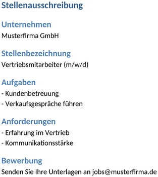stellenausschreibung-vorlage