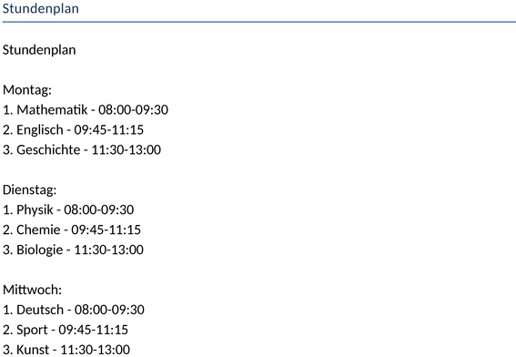 stundenplan