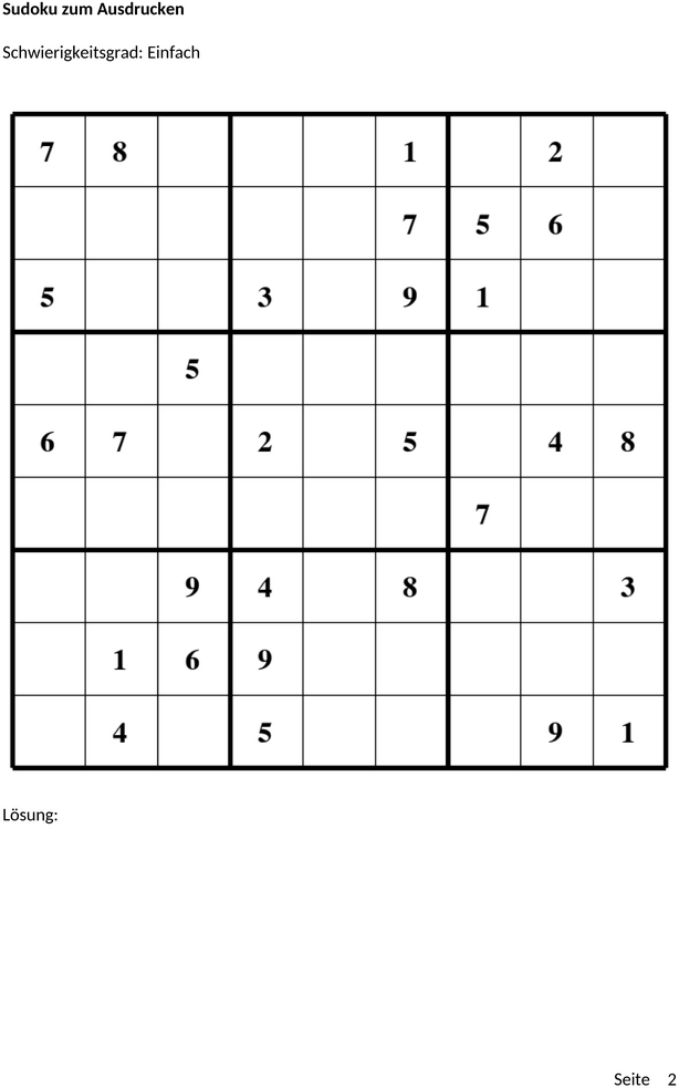 sudoku-einfach-vorlage