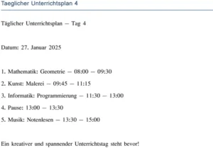 täglicher-unterichtsplan-organisation-für-schüler