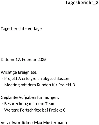 tagesbericht-template