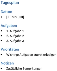 tagesplan-vorlage