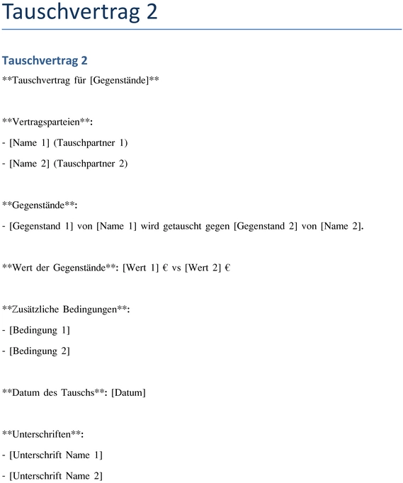 tauschvertrag-fuer-gegenstaende