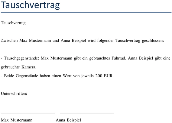 tauschvertrag-fuer-privaten-austausch-von-gegenstaenden