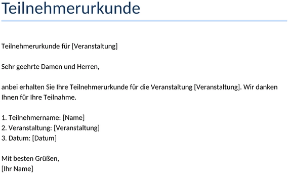 teilnehmerurkunde