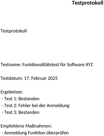 testprotokoll