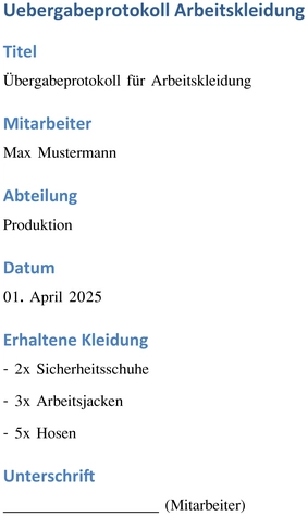 uebergabeprotokoll-arbeitskleidung-vorlage