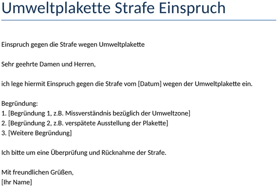 umweltplakette-strafe-einspruch