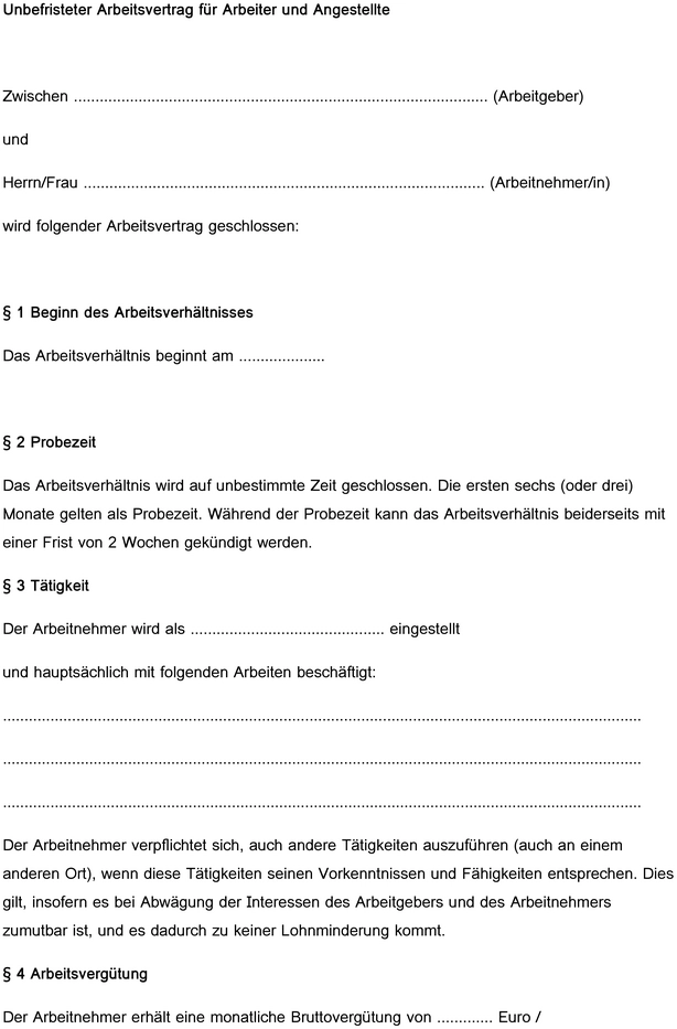 unbefristeter-arbeitsvertrag-vorlage-fuer-arbeiter-und-angestellte