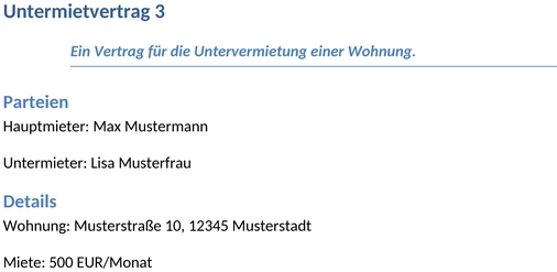 untermietvertrag