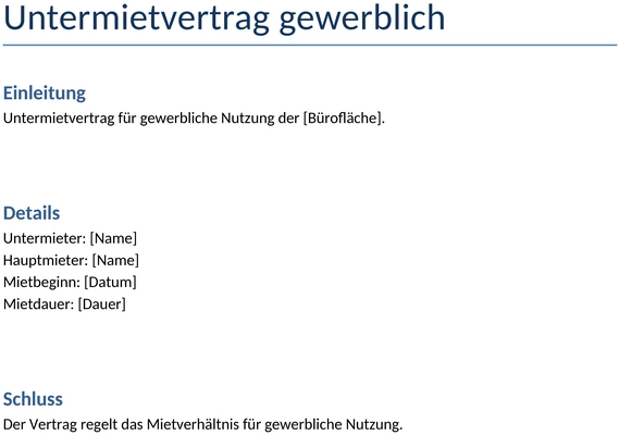 untermietvertrag-gewerblich