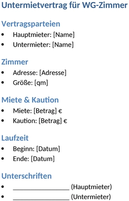 untermietvertrag-wg-zimmer