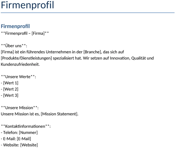 unternehmensprofil